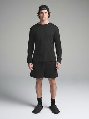 SKIMS Heavyweight Black Cotton Long Sleeve L